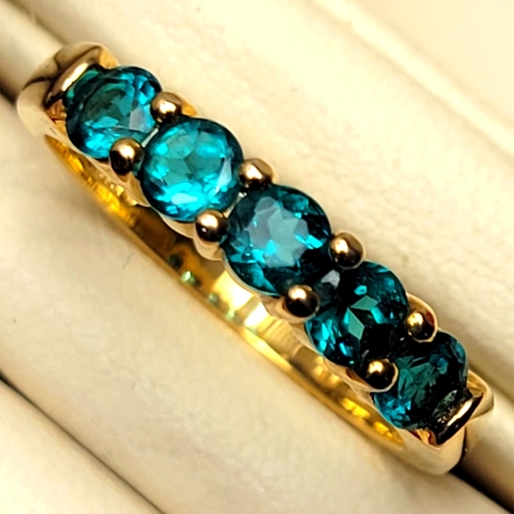 ANTIQUE Emerald Gold/ Sterling 925 Ring Sz8 - Picture 1 of 8